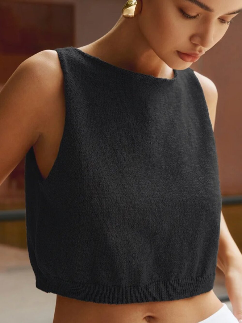 Commense Cotton Blends Crop Tank Top M